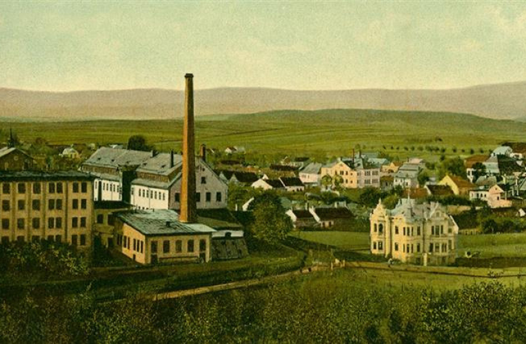 Továrna a vila Mastných Lomnice nad Popelkou historický